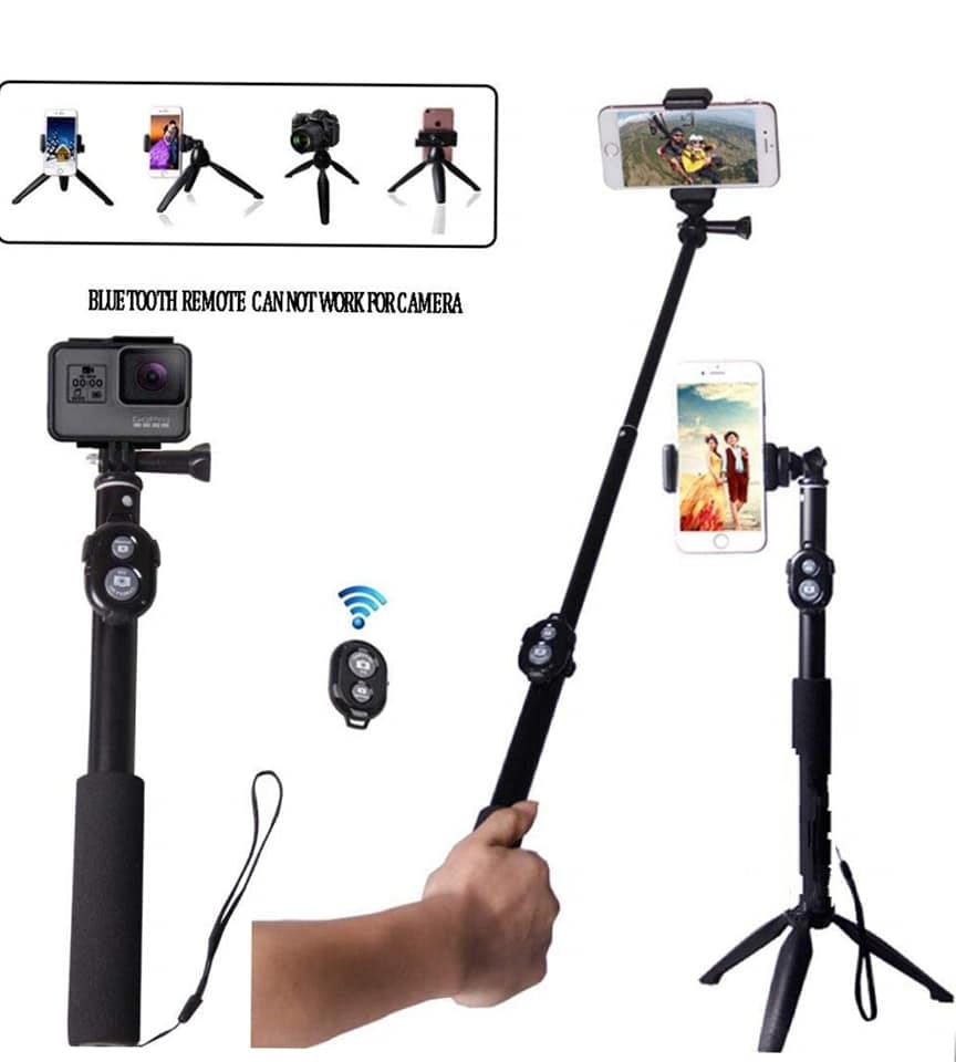 3 in 1 Selfie Stick Tripod,40 Inch Extendable Selfie Stick Tripod with Bluetooth Remote Control - image 5