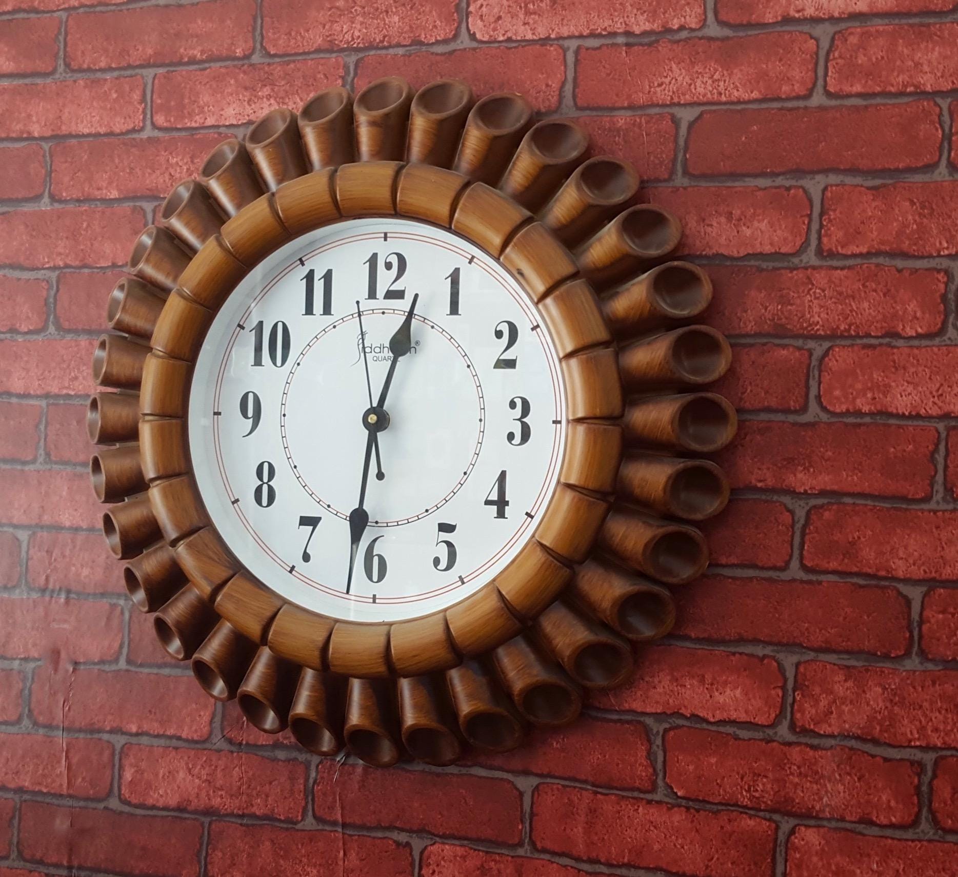 Bamboo Wall Clock Wall Clock Living Room Bedroom Cafe Wall Decorations Watches And Clocks ( 40.64 ) 16Inch - image 1