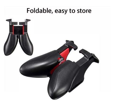 Combo of 5 in 1 Gamepad Set for PUBG Games (1 Game Handle + 2 L/R Metal Trigger + 2 Thumb Control) with White Red Pub G - image 3