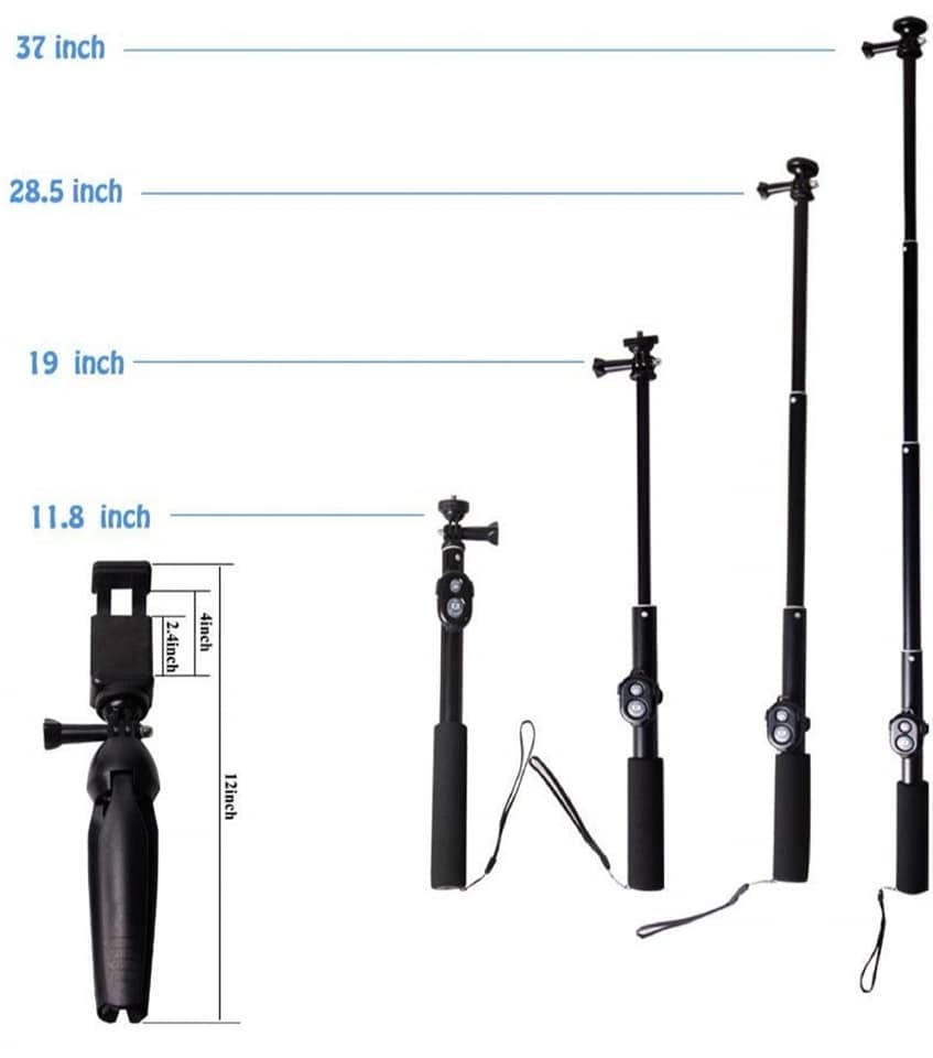 3 in 1 Selfie Stick Tripod,40 Inch Extendable Selfie Stick Tripod with Bluetooth Remote Control - image 3