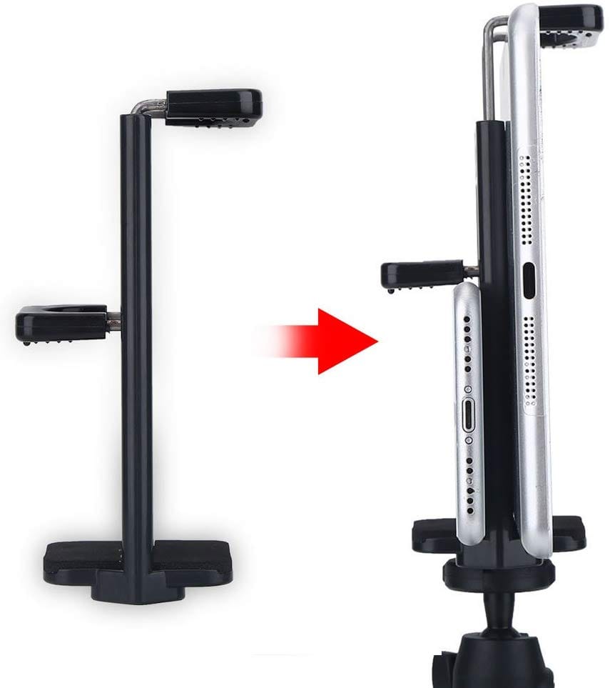 Clip Holder Bracket 360 Degree Vertical Camera Stand With 2 Side Clips Clamp For Mobile/Tablet/Smartphone - image 4