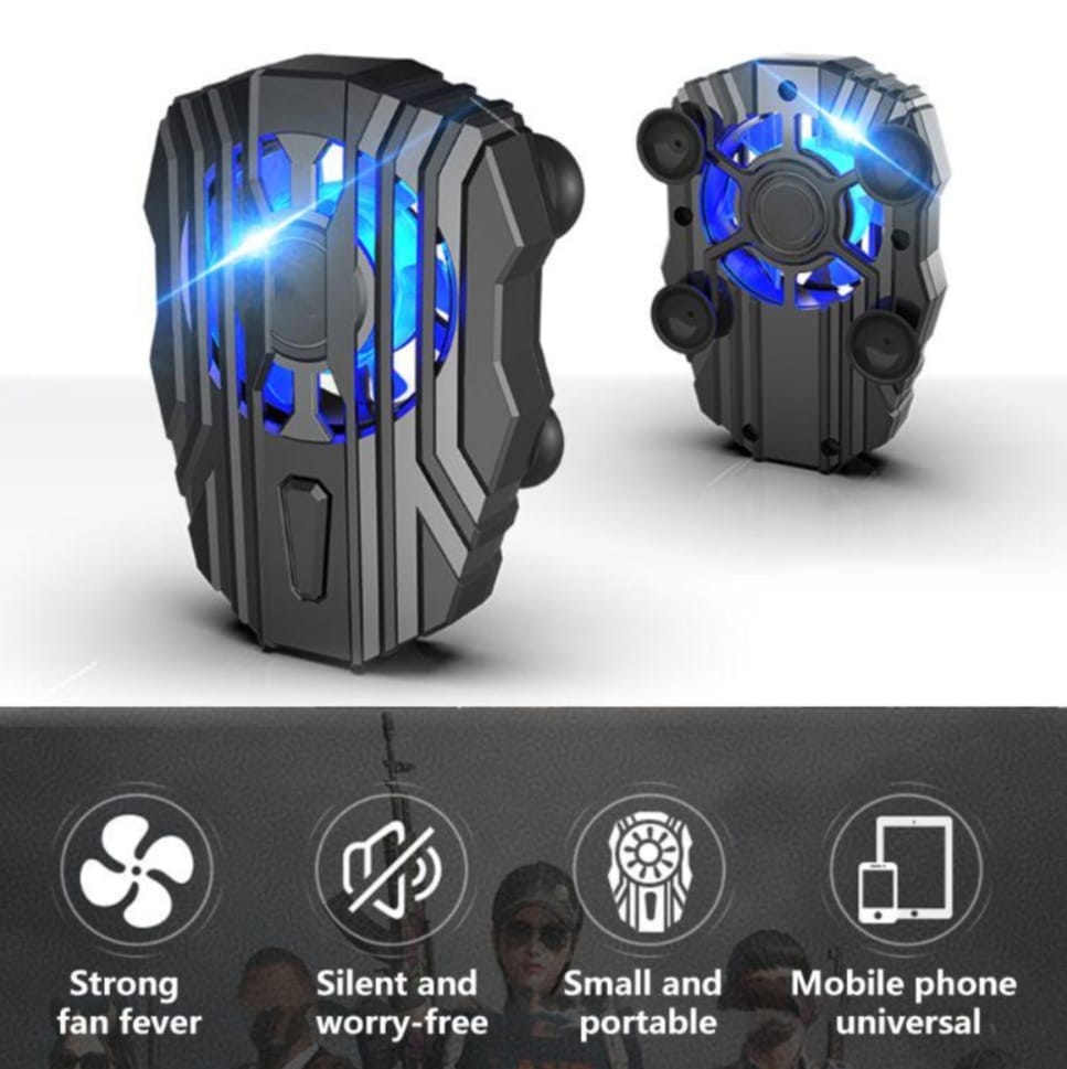 FL01 Mobile Radiator Gaming Cooling Fan Game with free finger sleeves Pad Holder Heat Sink Cooler for Pubg, Cod, Free fire & Fortnite and More - image 1