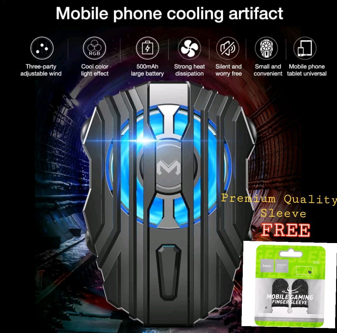 FL01 Mobile Radiator Gaming Cooling Fan Game with free finger sleeves Pad Holder Heat Sink Cooler for Pubg, Cod, Free fire & Fortnite and More - image 5