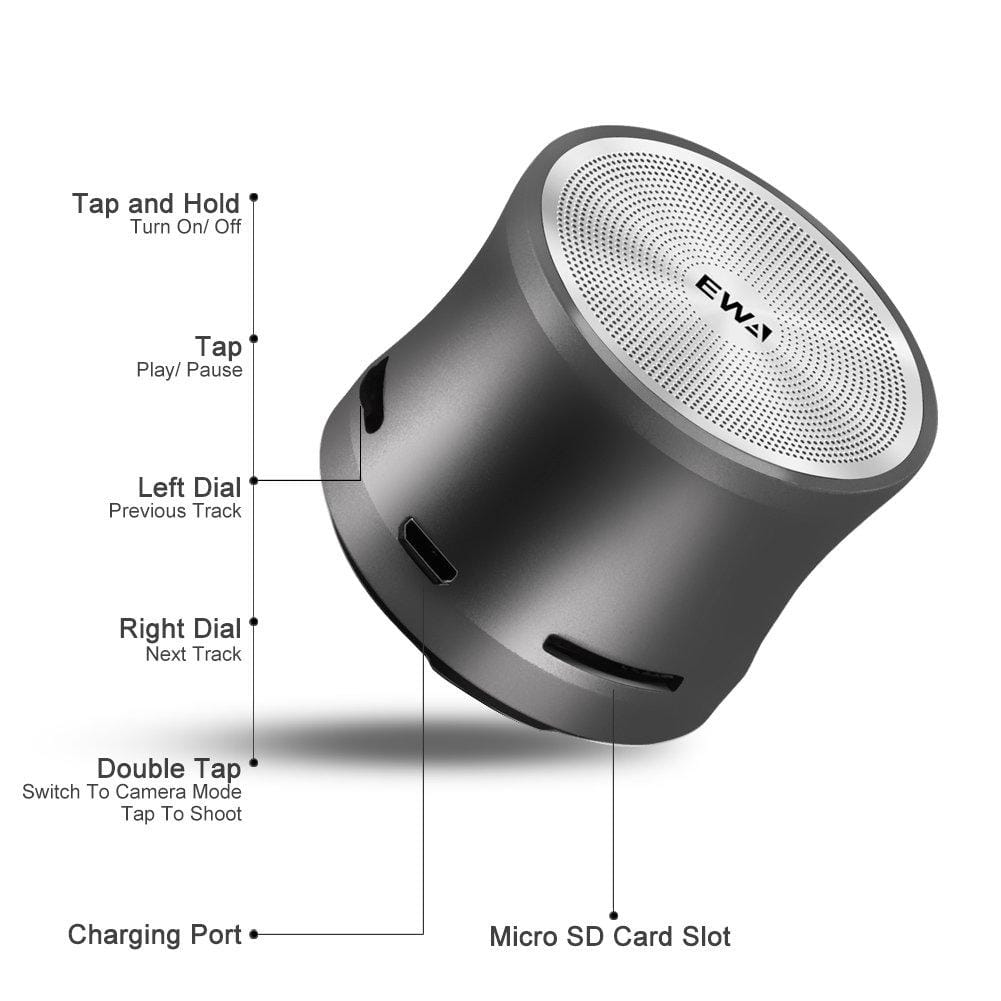 EWA A109 Mini Bluetooth Speaker With Bass Radiator, Enhanced Impactive Bass, Tiny Speaker Louder Volume - image 3