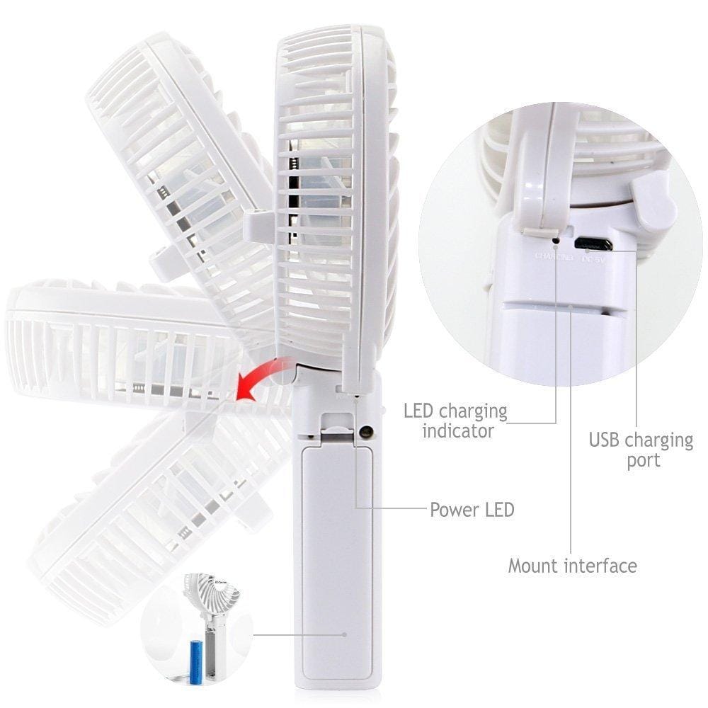 Handheld Electric Mini Portable Outdoor Fan With Rechargeable 2600 Mah Battery - image 4