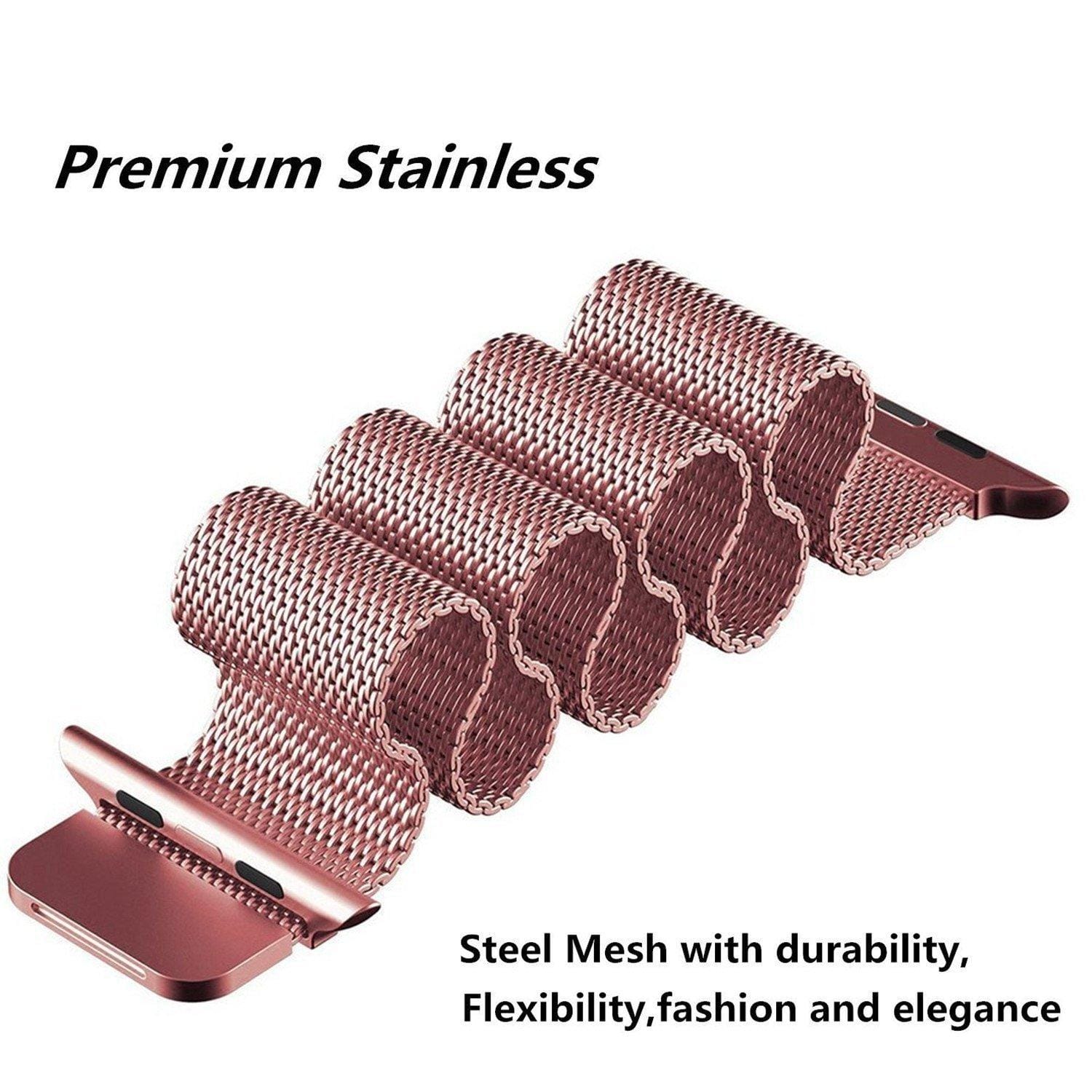 I-Watch Milanese Loop Adjustable Magnetic Strap For 42Mm ( Rose Gold ) - image 4