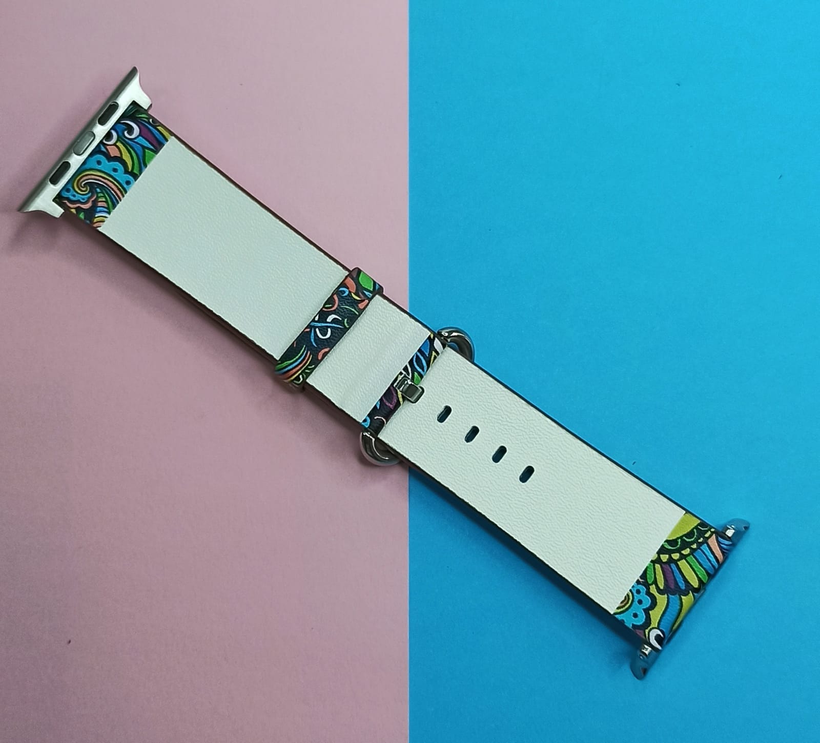 Leather Strap Colorful Pattern Printing for Apple Watch ( 42mm/44mm ) - image 2