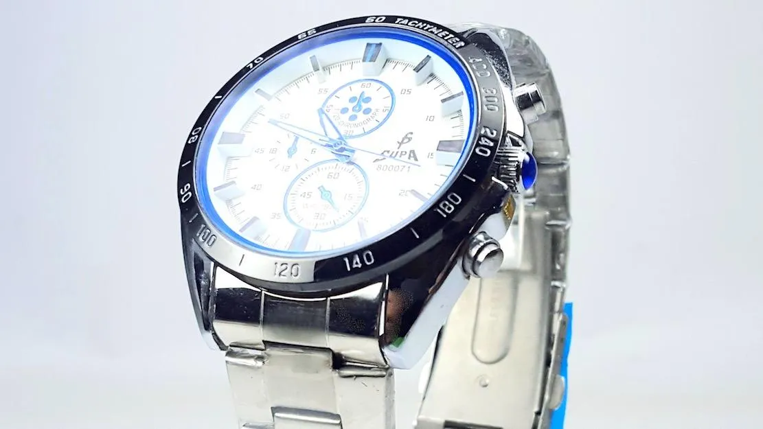 Supa Chrono Style White Dial Men's Watch - image 2