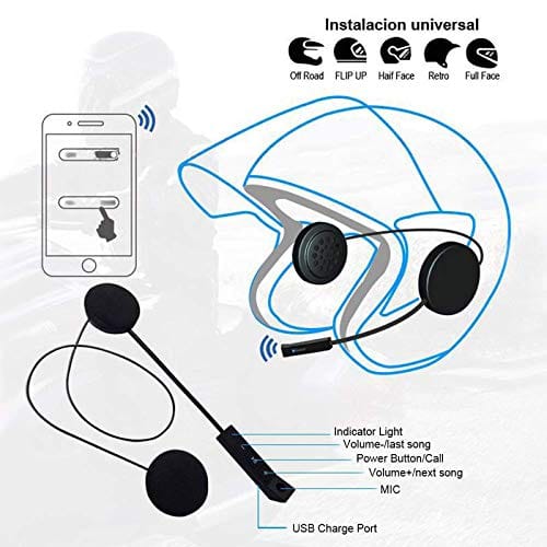 Motorcycle Helmet Riding Hands Free Headphone Bluetooth headset earphone - image 1