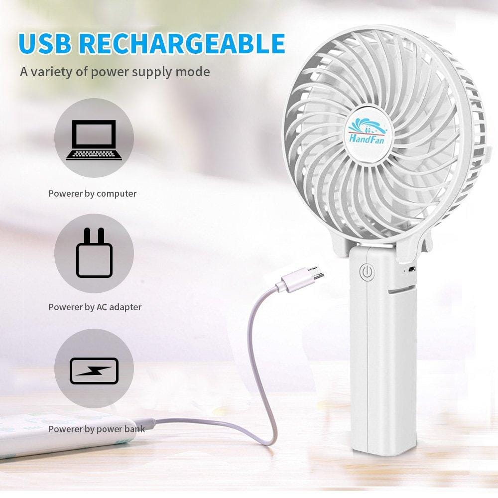 Handheld Electric Mini Portable Outdoor Fan With Rechargeable 2600 Mah Battery - image 1