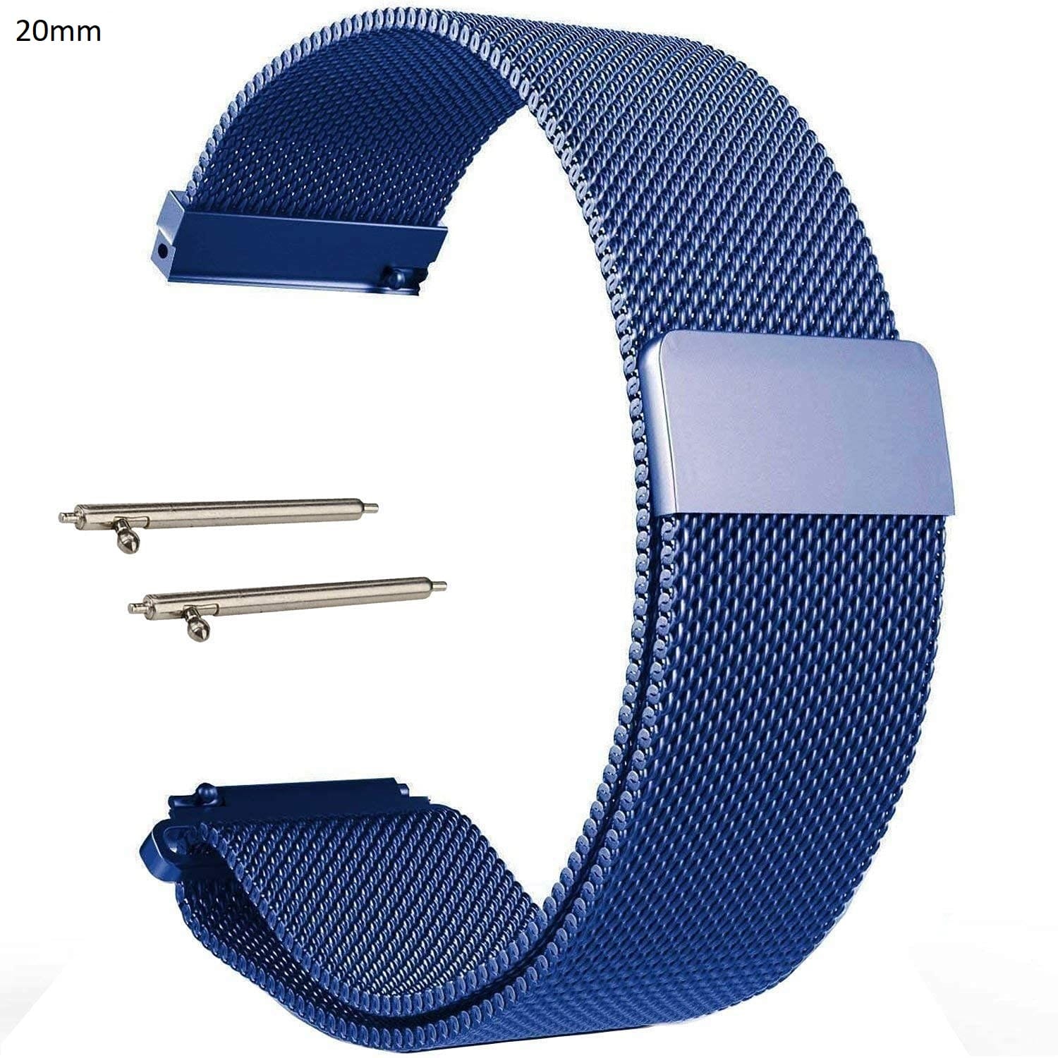 20mm Stainless Steel Magnetic Band Compatible with Smart Watch ( Black ) - image 1