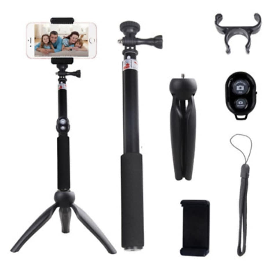3 in 1 Selfie Stick Tripod,40 Inch Extendable Selfie Stick Tripod with Bluetooth Remote Control - image 1