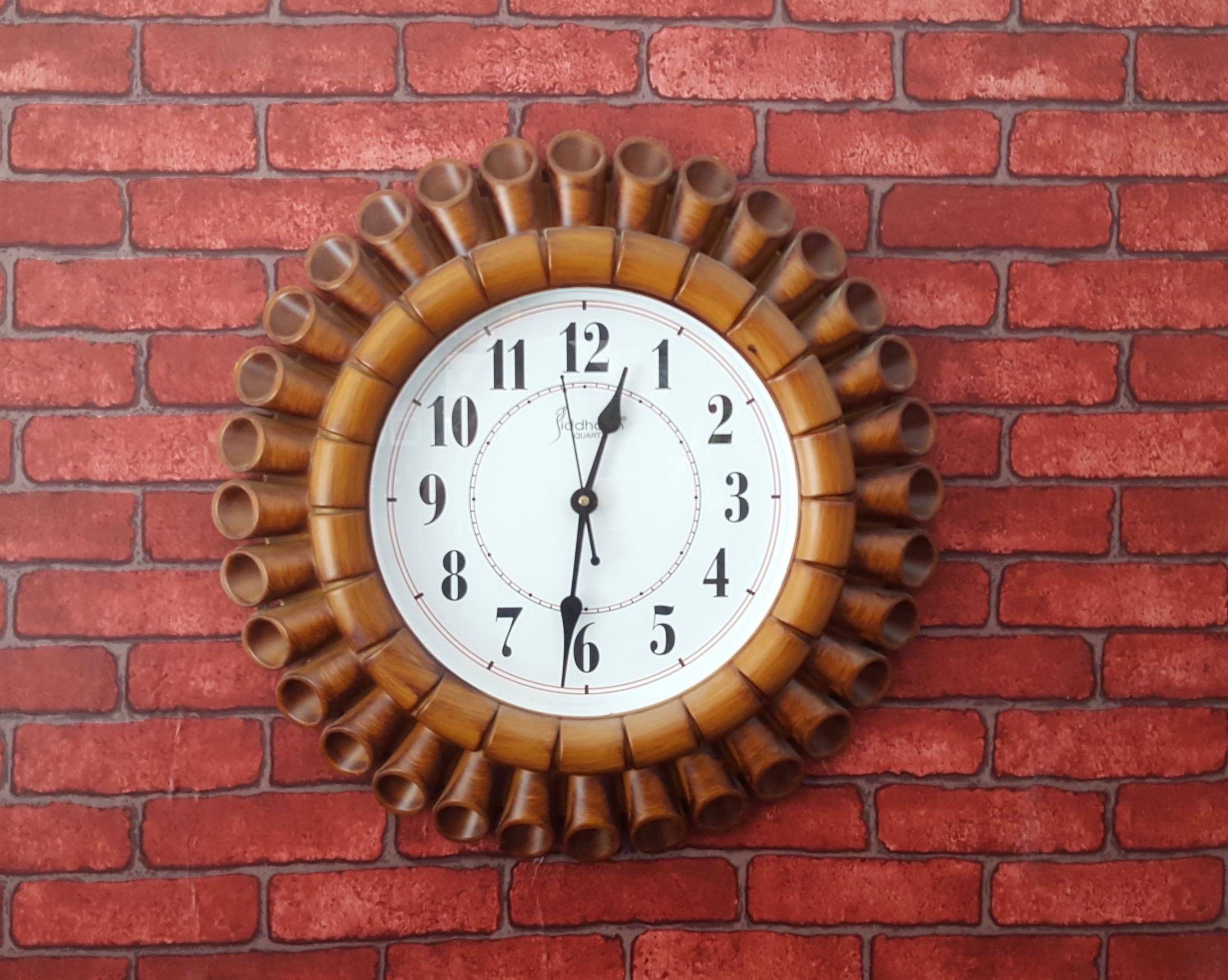 Bamboo Wall Clock Wall Clock Living Room Bedroom Cafe Wall Decorations Watches And Clocks ( 40.64 ) 16Inch - image 2