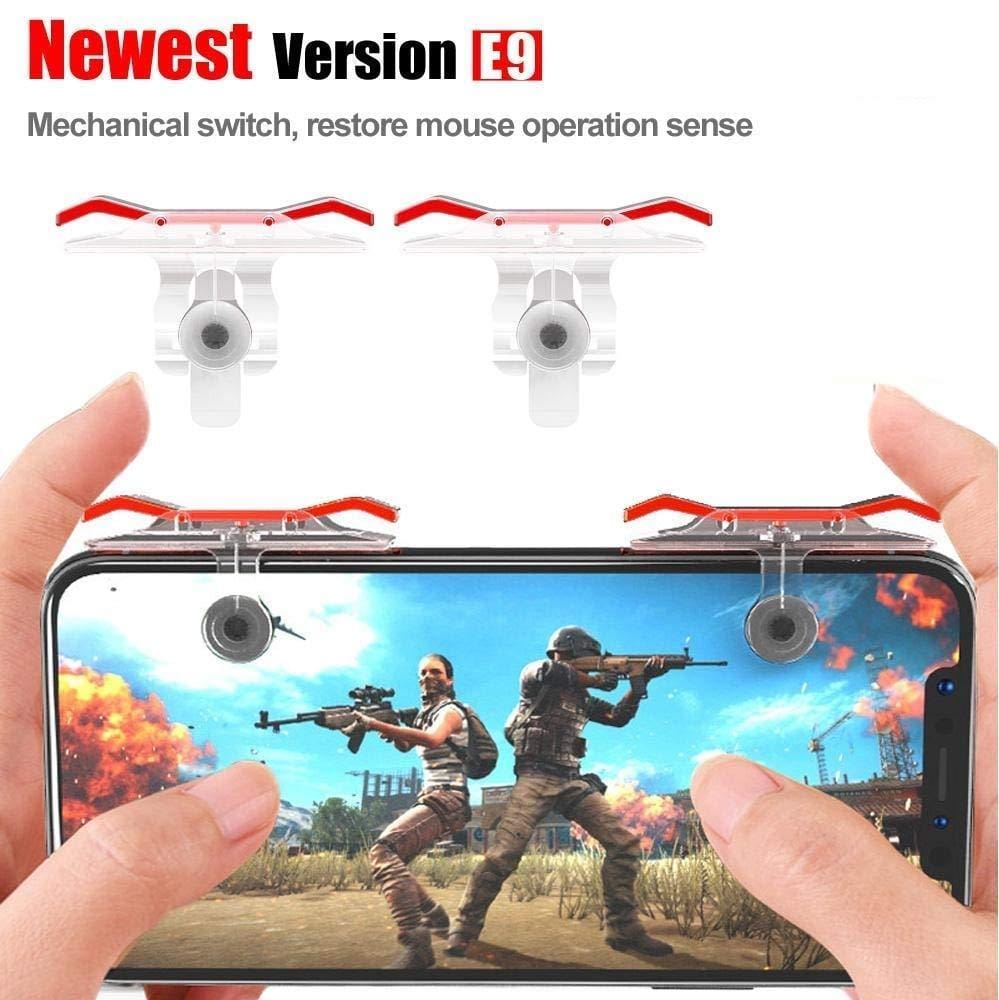 Combo of 5 in 1 Gamepad Set for PUBG Games (1 Game Handle + 2 L/R Metal Trigger + 2 Thumb Control) with White Red Pub G - image 4
