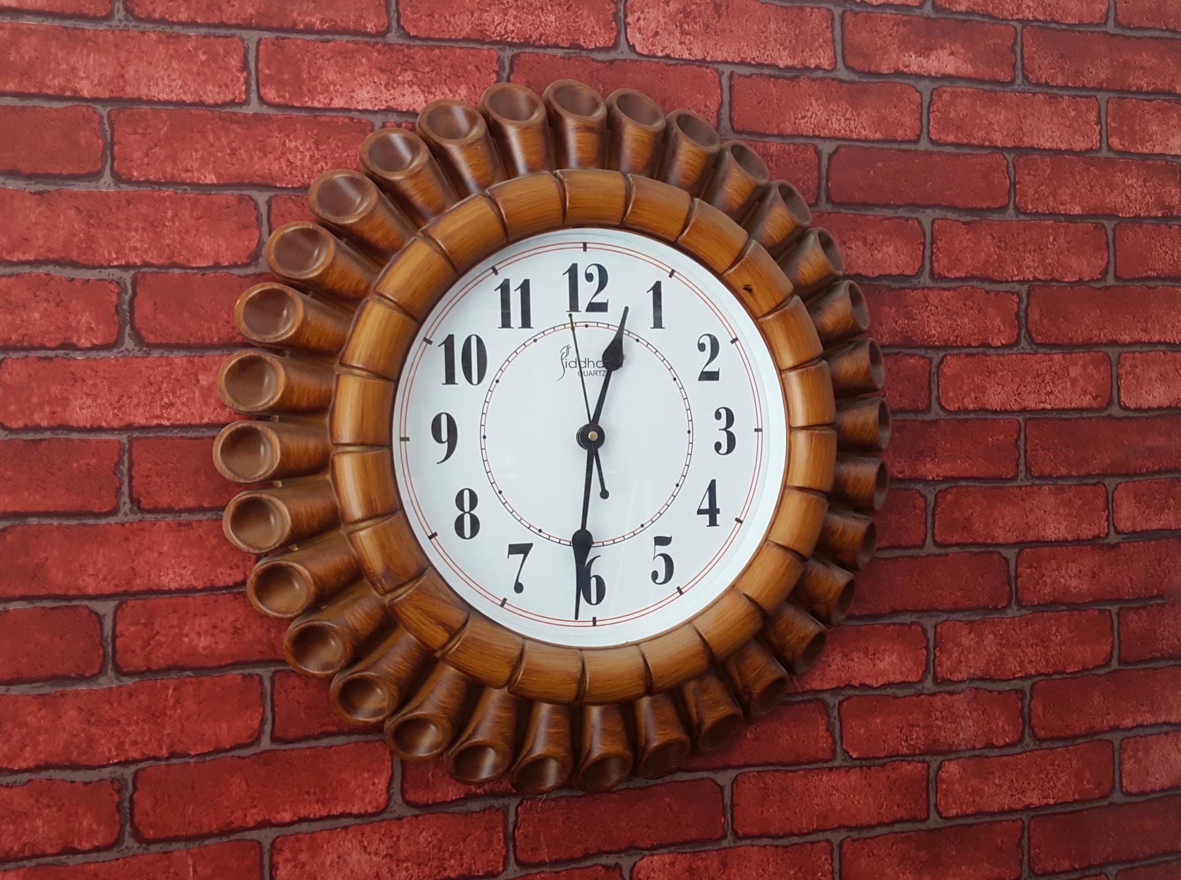Bamboo Wall Clock Wall Clock Living Room Bedroom Cafe Wall Decorations Watches And Clocks ( 40.64 ) 16Inch - image 3