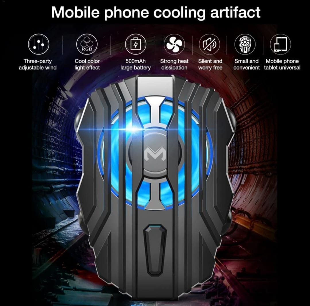 FL01 Mobile Radiator Gaming Cooling Fan Game with free finger sleeves Pad Holder Heat Sink Cooler for Pubg, Cod, Free fire & Fortnite and More - image 2
