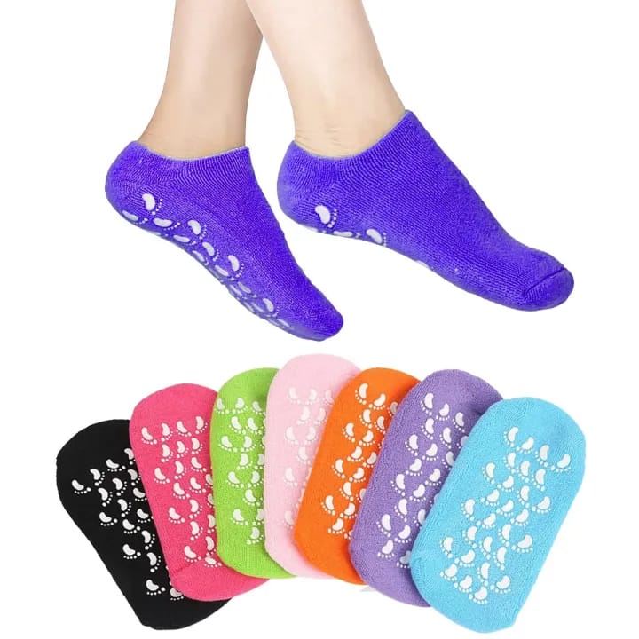 Spa Gel Socks and Gloves Set Moisturizing Silicon Gel Combo For Hands Feet; Skin Whitening Care Beauty Spa Treatment Hydrating Cool Soft Cotton Booties & Gloves for Dry Hard Crack Skin - image 1