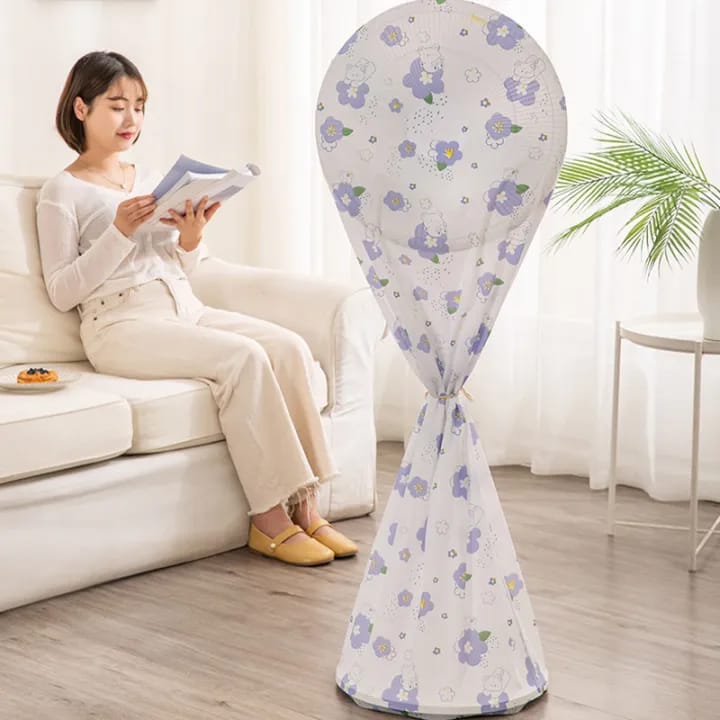 Full Body Fan Cover Large Size | Stand Fan Cover Round & Dustproof | Waterproof PEVA Fan Cover for Pedestal Fans Home & Office - image 1