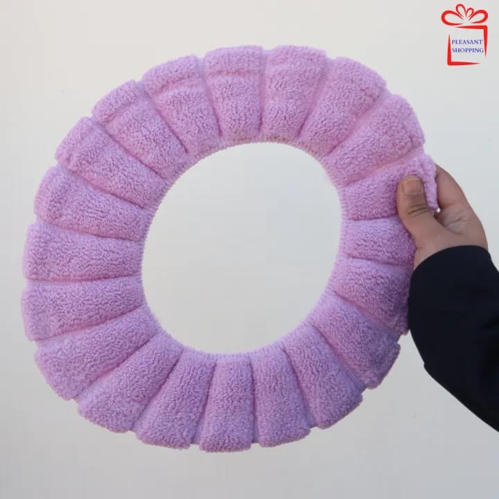Soft & Warm Washable Toilet Seat Cover Stretchable, Thick Cushion, Easy Fit, Reusable & Comfortable for All Standard Toilets (Multicolor) - image 5