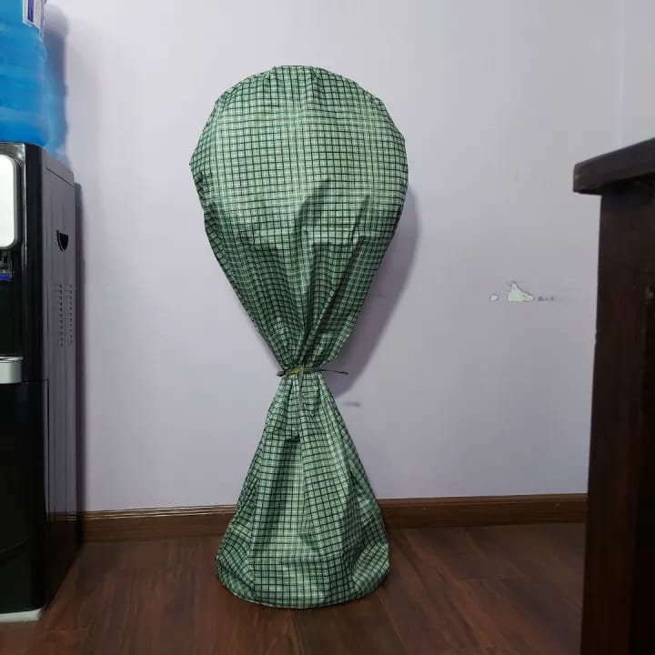 1 Piece Solid Box Design Fan Dust Cover, Poly Cotton Waterproof Dustproof Electric Fan Cover Washable All Inclusive Fan Cover Moisture-Proof Protective Cover for Standing Round Floor Fans - image 3