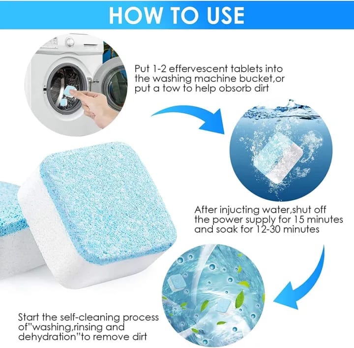 Washing Machine Cleaner Tablets – 36 Pcs Powerful Deep Cleaning & Descaling | Eliminates Odor, Limescale & Residue | For Front & Top Load | Eco-Friendly & Non-Toxic (36 Pcs) - image 4