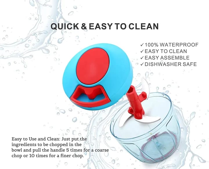 Manual Handy Quick Food Chopper Multi-Functional Vegetable Chopper with Stainless Steel Blades - image 3