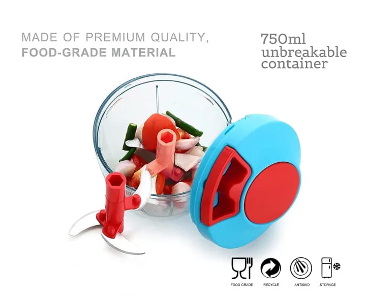 Manual Handy Quick Food Chopper Multi-Functional Vegetable Chopper with Stainless Steel Blades - image 2