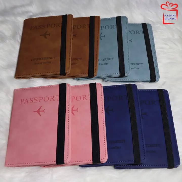 Passport Holder, Passport Cover with Credit Card Slot and BoardingPass Slot Bi-Fold Passport Wallet Case Book Travel Must Have, PU Leather-Combo Unisex - image 4