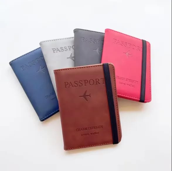 Passport Holder, Passport Cover with Credit Card Slot and BoardingPass Slot Bi-Fold Passport Wallet Case Book Travel Must Have, PU Leather-Combo Unisex - image 1
