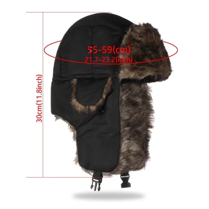Sherpa Topi Warm Sherpa Hat & Faux Fur Trapper Cap for Men & Women, Winter Ear-Protective Trappers Hat for Outdoor Cold Weather - image 5