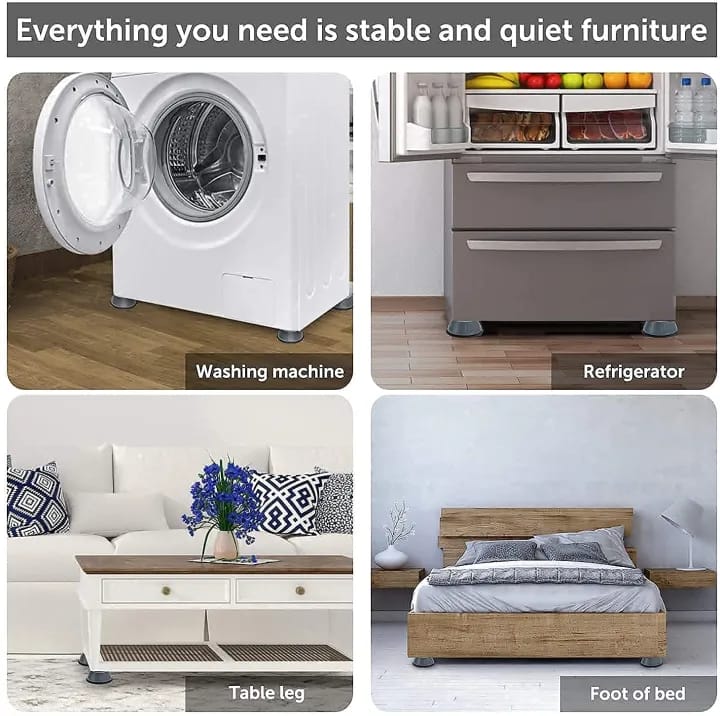 Washing Machine Stand Refrigerator Stand Anti Vibration Pads for Washing Machine Washer Dryer Furniture Pad Sofa Table Chair Riser Leg Anti Walk Rubber Pad Anti Slip - image 3
