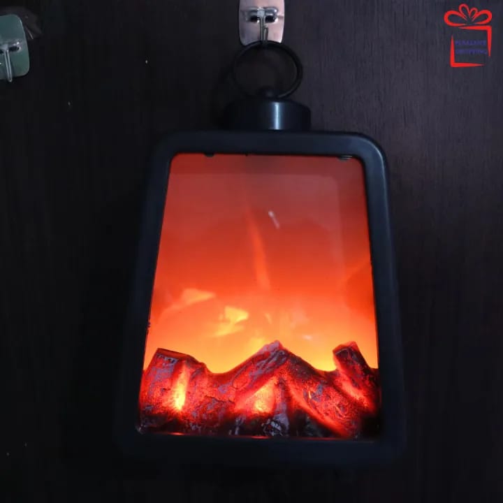 Electric Fireplace Lantern with Realistic LED Flame Effect and , USB Powered, Decorative Indoor and Outdoor Fireplace Light with Hanger, Perfect for Christmas and Home Decor - image 3