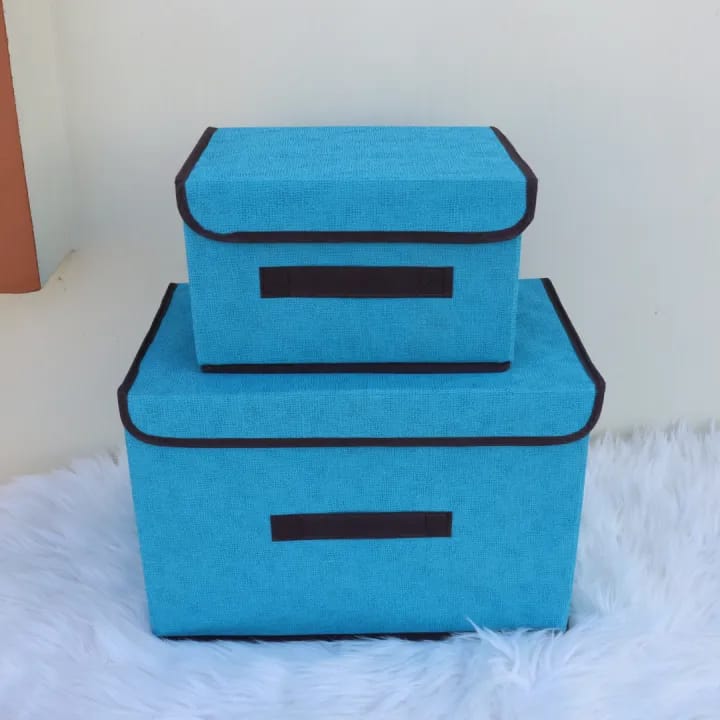 2 in 1 Decorative Storage Boxes with Lids, Collapsible Storage Bins with Lids, Foldable Fabric Storage Baskets Closet Organizer for Home Bedroom Office - image 1