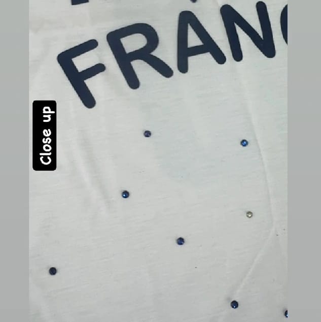 Customized France Mbappe Rhinestones Female White Crop Tee - image 3