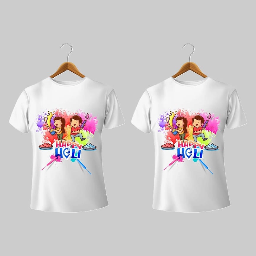 Kids Combo Happy Holi Tshirts | Happy Holi Color Splash Kids T-Shirt | Set Of 2 - image 1