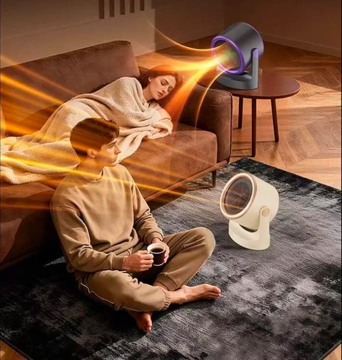 500W Small Portable Heater Low Noise Heater Desktop Bedroom Office Quick Heating Heater US Plug Gray - image 1