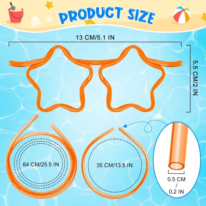 Funny Soft Glasses Straw Unique Star Shape Flexible Drinking Tube DIY Straws for Party Supplies | Juice Bubble Tea Straw - image 3