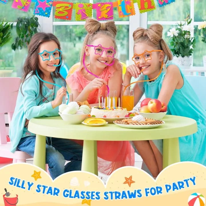 Funny Soft Glasses Straw Unique Star Shape Flexible Drinking Tube DIY Straws for Party Supplies | Juice Bubble Tea Straw - image 2