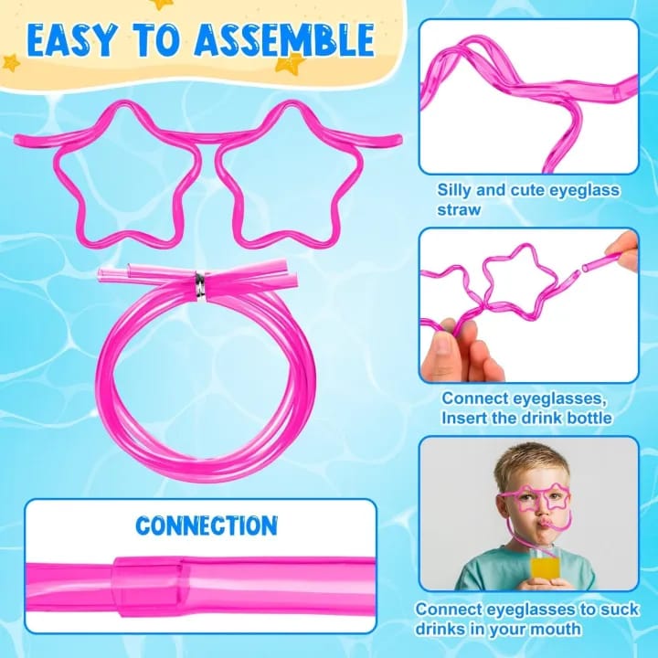 Funny Soft Glasses Straw Unique Star Shape Flexible Drinking Tube DIY Straws for Party Supplies | Juice Bubble Tea Straw - image 4