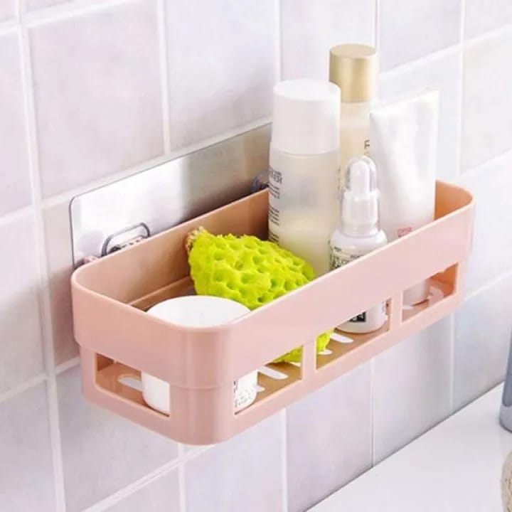 Plastic Bathroom Kitchen Storage Organize Shelf Rack Bathroom Shelves Shower Caddy Basket with Wall Mounted Light green - image 2
