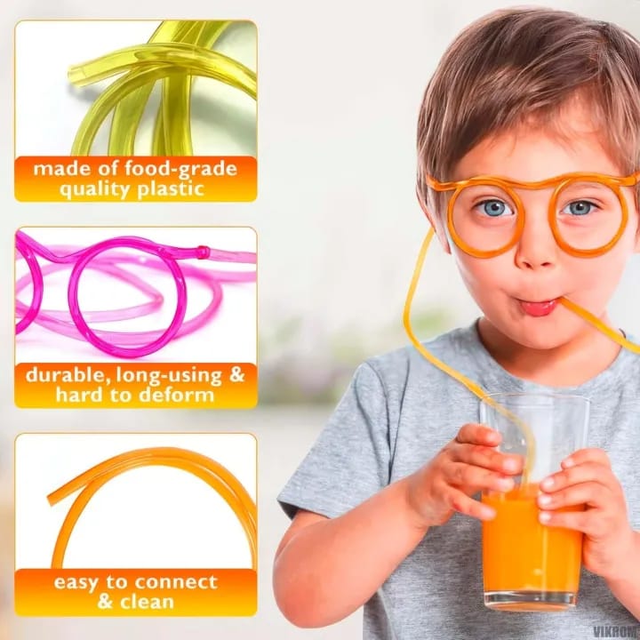 Funny Soft Glasses Straw Unique Round Shape Flexible Drinking Tube DIY Straws for Party Supplies | Juice Bubble Tea Straw - image 4