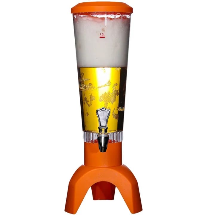 3L Beer Tower Dispenser with Colorful LED Light Beer Beverage Dispenser for Pub Party - image 2