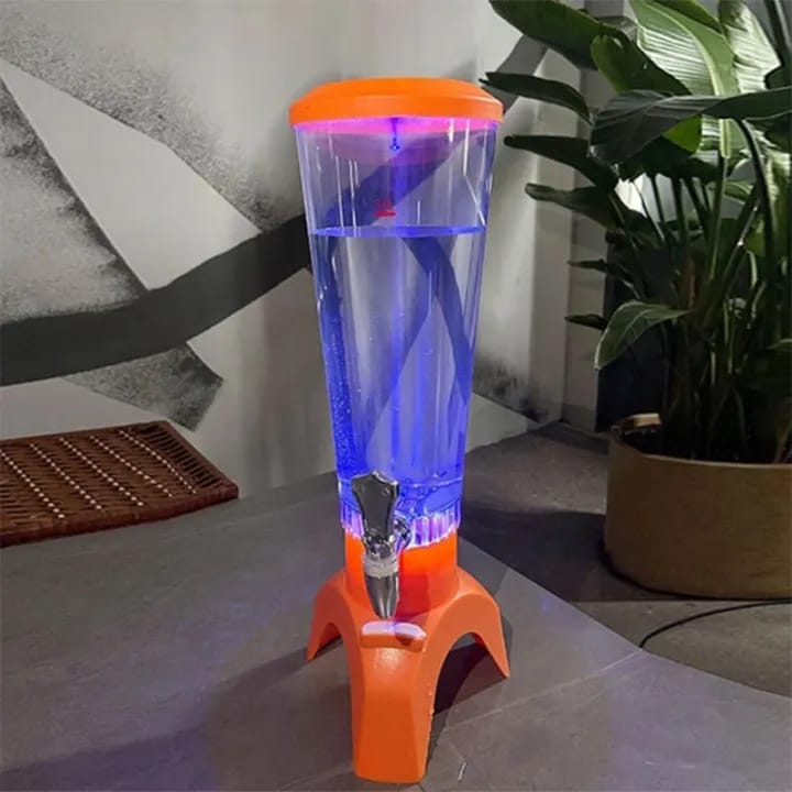 3L Beer Tower Dispenser with Colorful LED Light Beer Beverage Dispenser for Pub Party - image 5