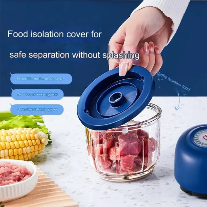 Garlic Chopper Portable Food Processor , Mini Food Chopper Onion Chopper , Cordless Meat Grinder with USB Charging - image 3