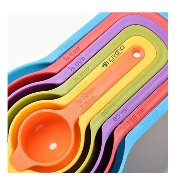 Pack Of 6 Baking Tool Measuring Cup Measuring Spoon Set | Colorful Plastic Baking Measuring Spoons - image 3