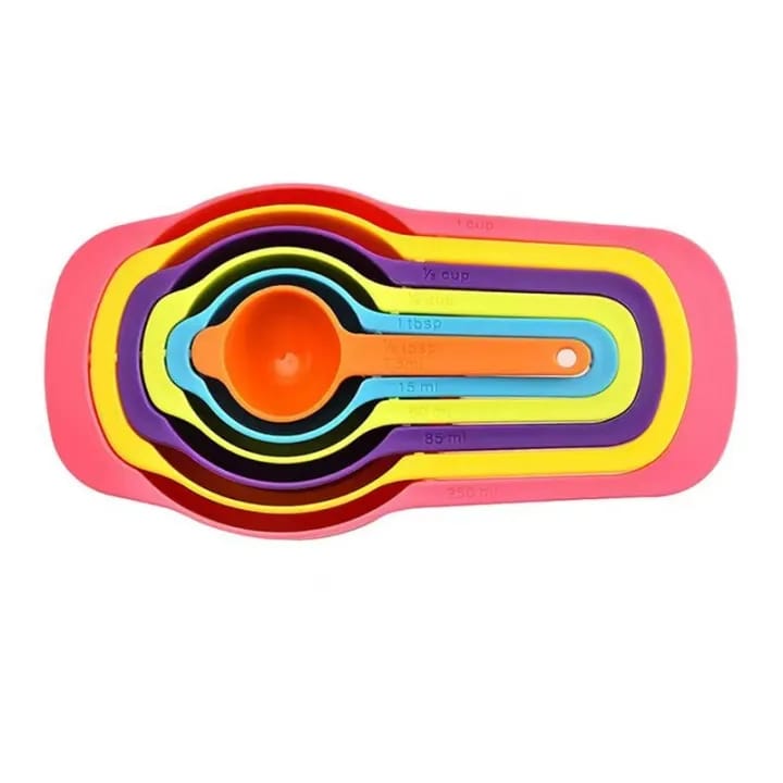 Pack Of 6 Baking Tool Measuring Cup Measuring Spoon Set | Colorful Plastic Baking Measuring Spoons - image 4