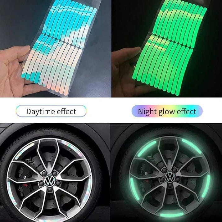 Wheel Rim Reflective Sticker For Motorcycles / Suitable For All Bikes Car Jeep And Vehicle / 20 Pcs Sticker With 4Inch Length - image 1