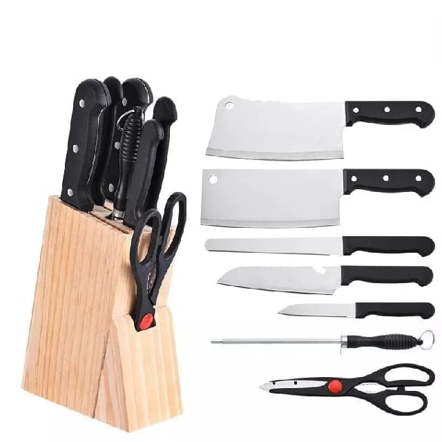 Sajha24 Premium Kitchen Knife Set With Wooden Block - image 2