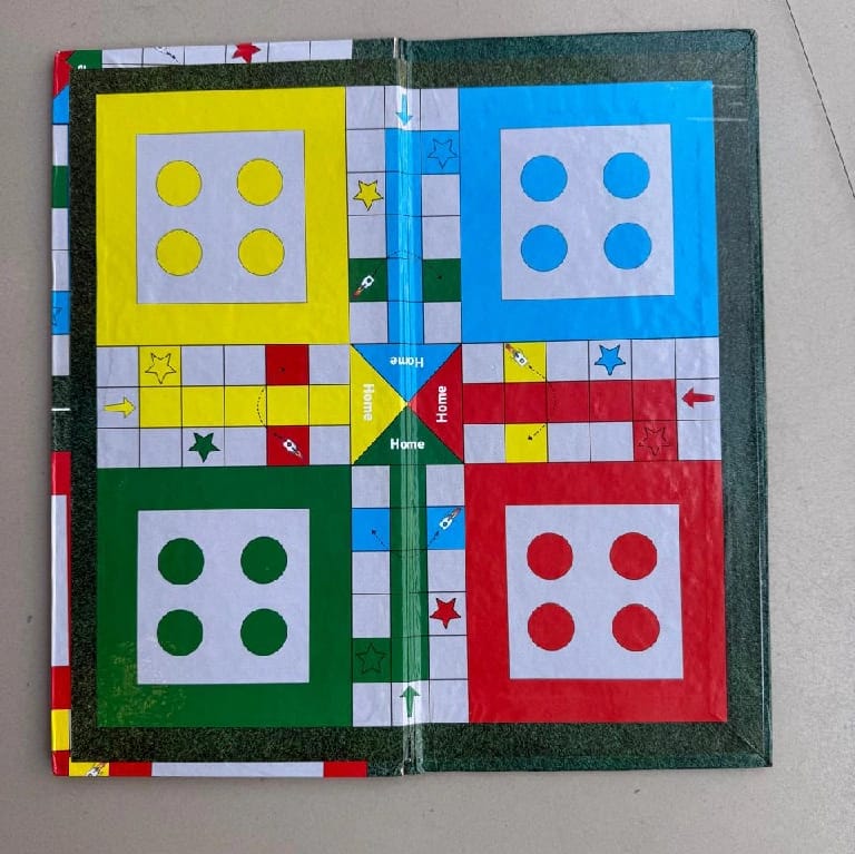 Sajha24 Fun For The Whole Family 2 In 1 Classic Ludo And Snake Ladder Board Game Board With Dice - image 1