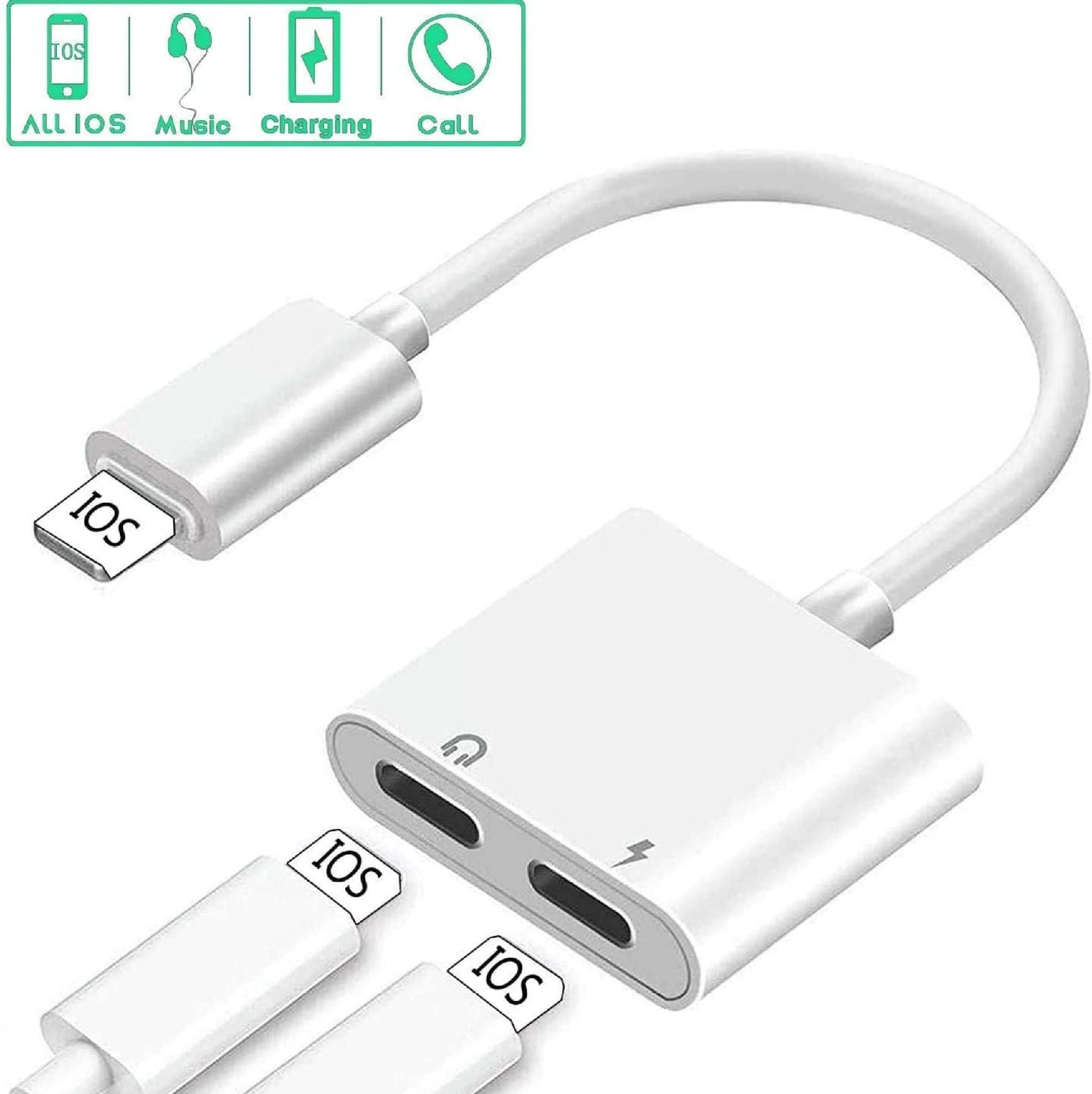 Sajha24 Earldom ET-OT33 2-In-1 Audio Adapter Audio Splitter Support Charging, Music, Call, Volume Control - image 2